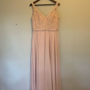 Mori Lee Blush Bridesmaid Dress
